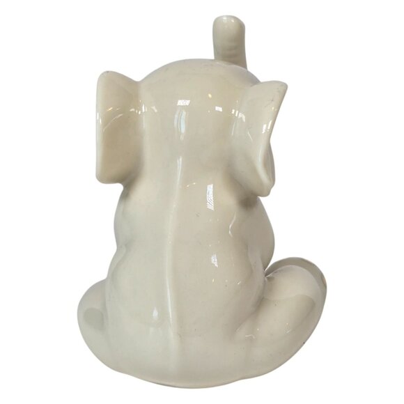 Lenox Elephant Figurine Calf Baby Figure 2.5 inch Sitting Trunk Up Minimalist - Picture 5 of 8